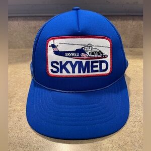 Skymed Hat Blue Stitched Patch Snapback Trucker Cap Pre Owned Vintage Madhatter